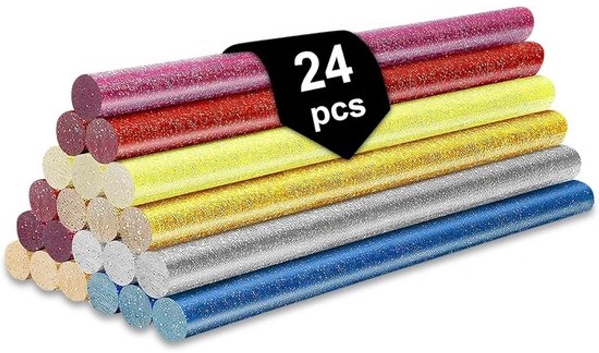 Glitterlijmsticks - Knutsel-lijm - Voor doe-het-zelf - Veelkleurig glittereffect - 7 mm diameter - Veelkleurig