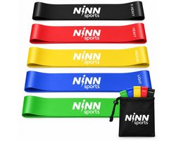 NINN Sports Weerstandsbanden Set van 5 - Fitness Elastieken - Booty Bands - Resistance Bands - Sport Banden voor Thuis & Sportschool