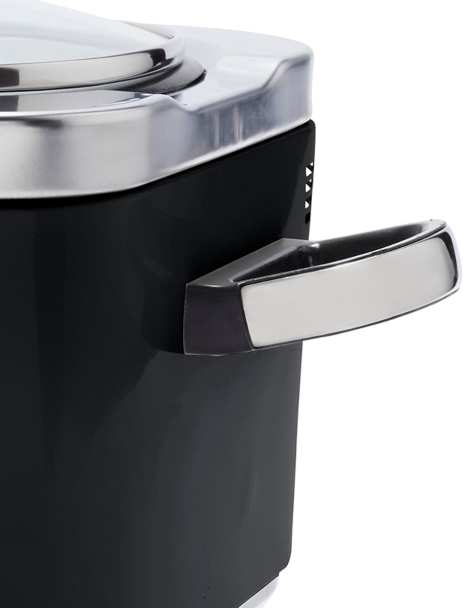 GreenPan Elite Slowcooker 6L - PFAS-vrije antikleeflaag - Leddisplay met kookprogramma's - Koudgreep - Vermogen: 1350 Watt - RVS Deksel - Met Receptenboek - Zwart – foto 2