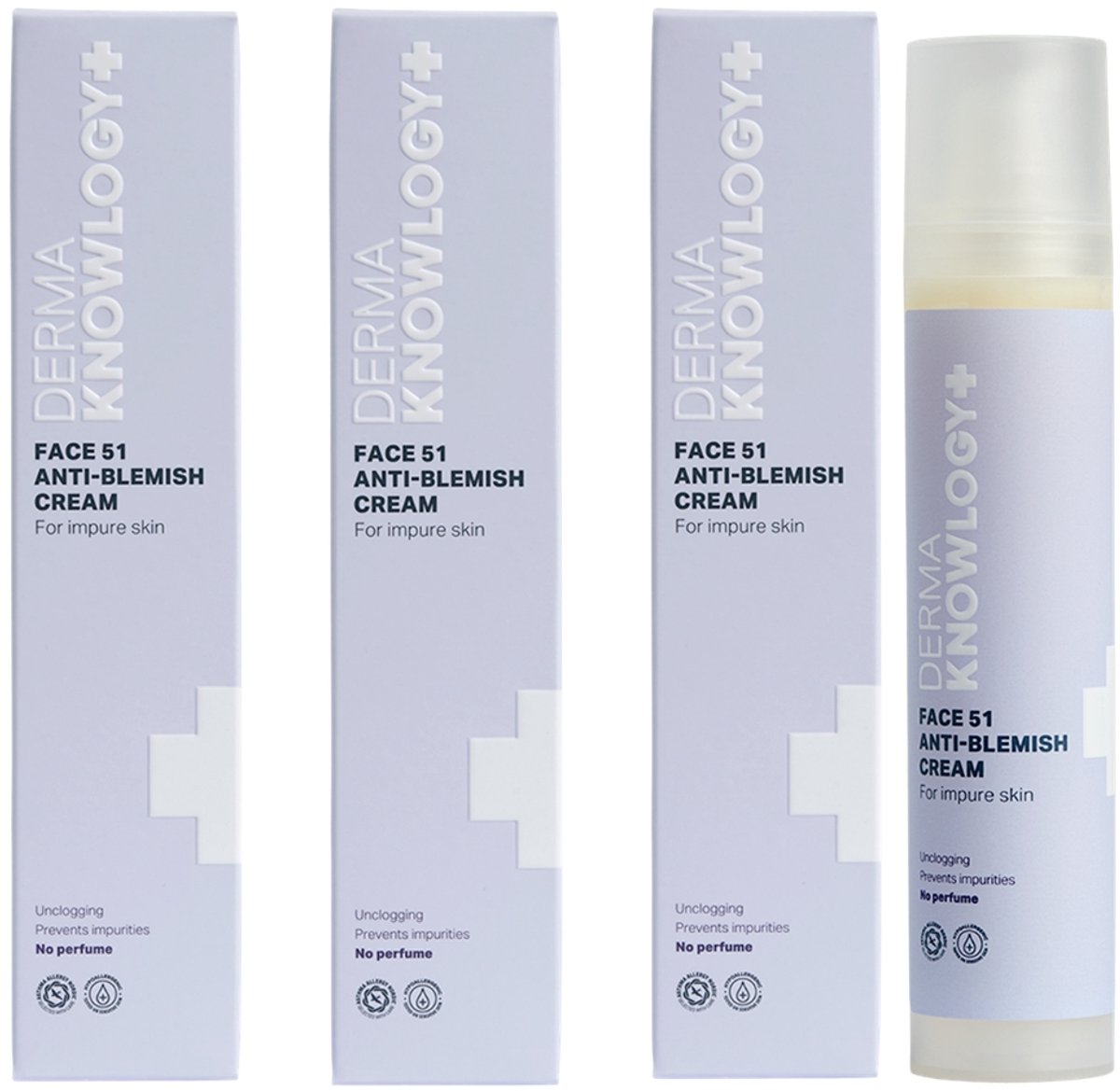 DermaKnowlogy - FACE 51 Anti-Blemish Crème - 3 x 50 ml - Voor Vette en Onzuivere Huid - Met 4% Niacinamide - 1,5% Salicylzuur - AllergyCertified