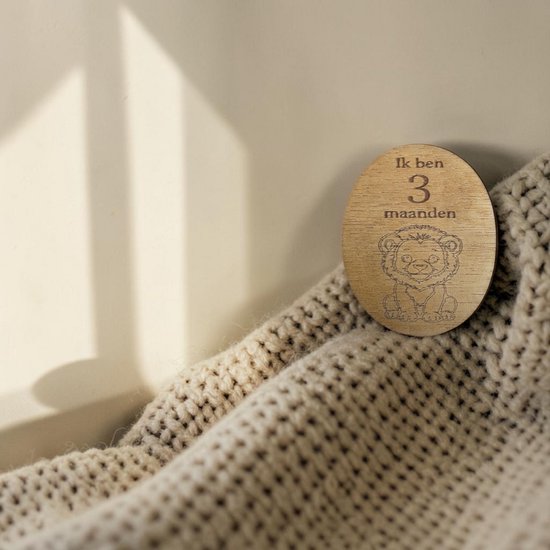 Ginkel Creations - Mijlpaalkaarten Baby - Hout Dieren Thema - 12 Stuks - Kraamcadeau — afbeelding 5