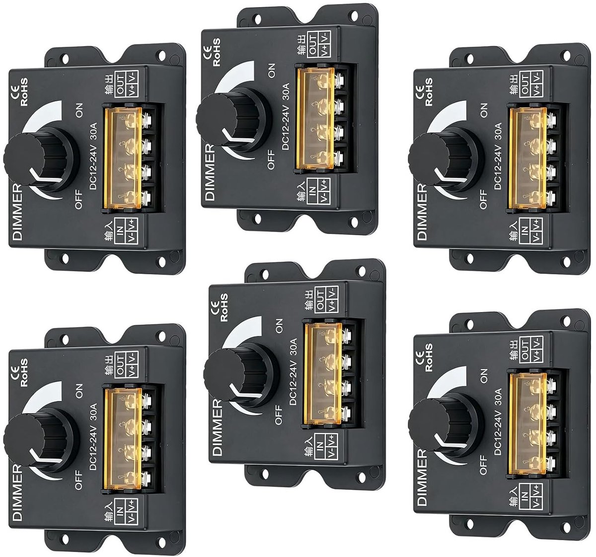 LED strip dimmer 12V-24V DC 30A - aluminium behuizing - flexibele helderheidsregeling - ideaal voor lichtstrips - ShopVlot
