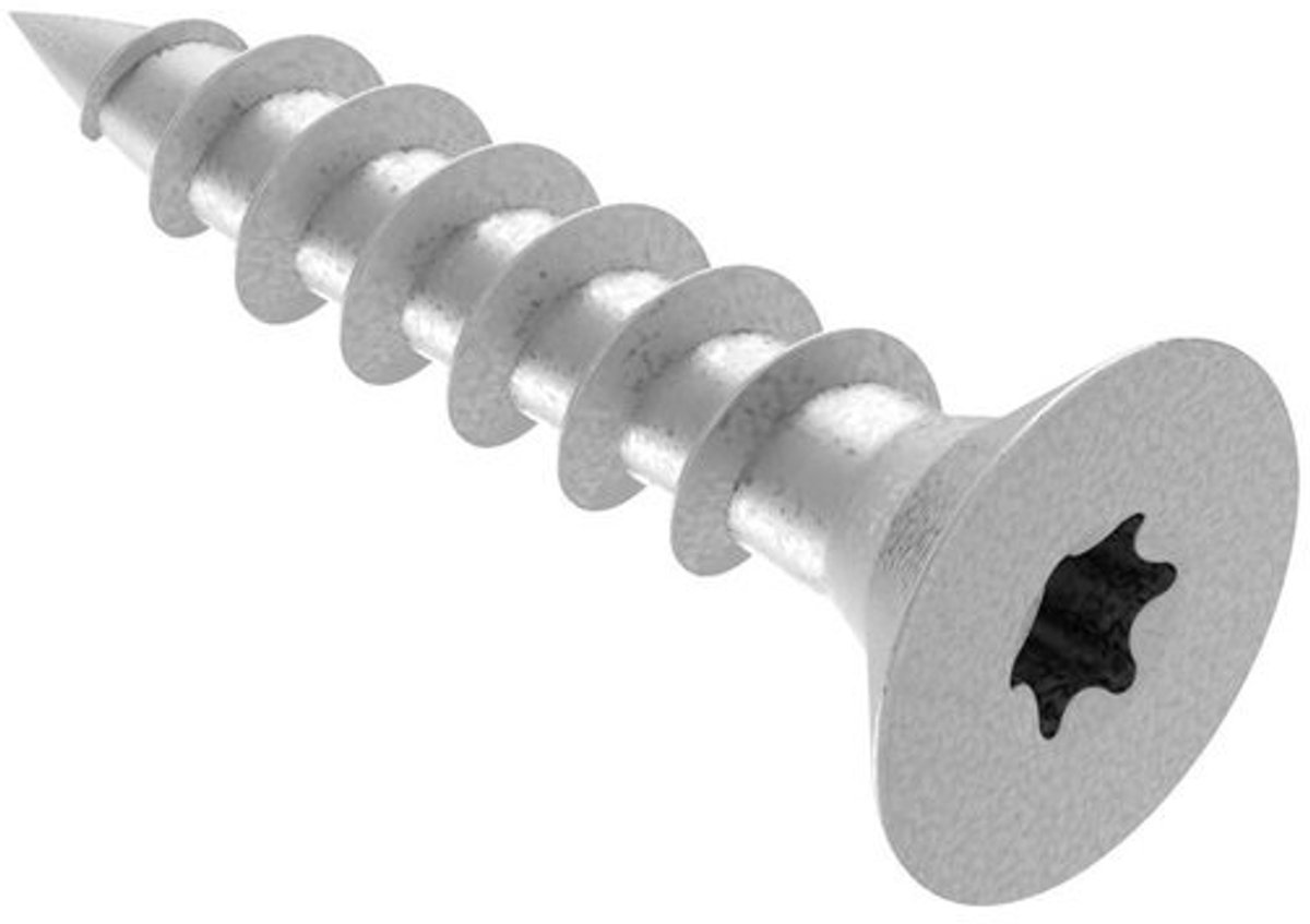 Spaanplaatschroef - Metalen houtschroef - Voor houtverbindingen - Volledige schroefdraad - 35 x 16 mm - Verzinkt