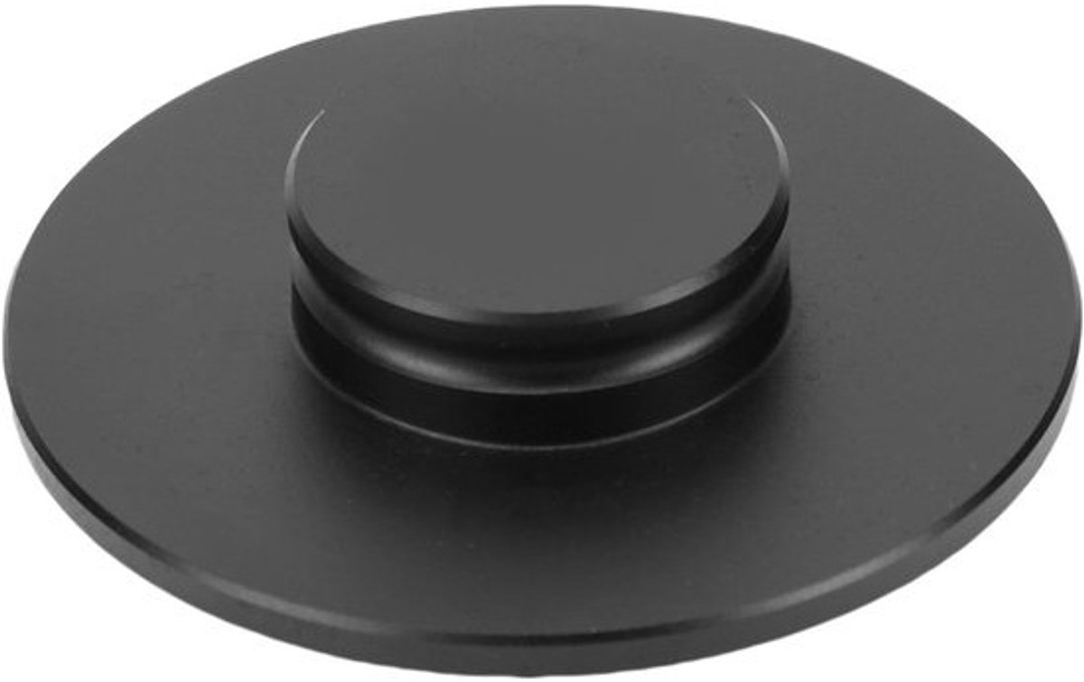 Stabilisator voor platenspeler - Draaitafelgewicht - Verbeterde geluidskwaliteit - Trillingsdemping van aluminium - 8 x 8 x 4 cm - Zwart