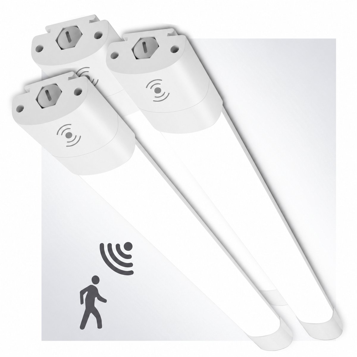 LOVHAUS 3-Pack LED Balklampen 90 cm - Bewegingssensor en Lichtsensor - 30W 3300LM - 4000K - IP66 - Koppelbaar