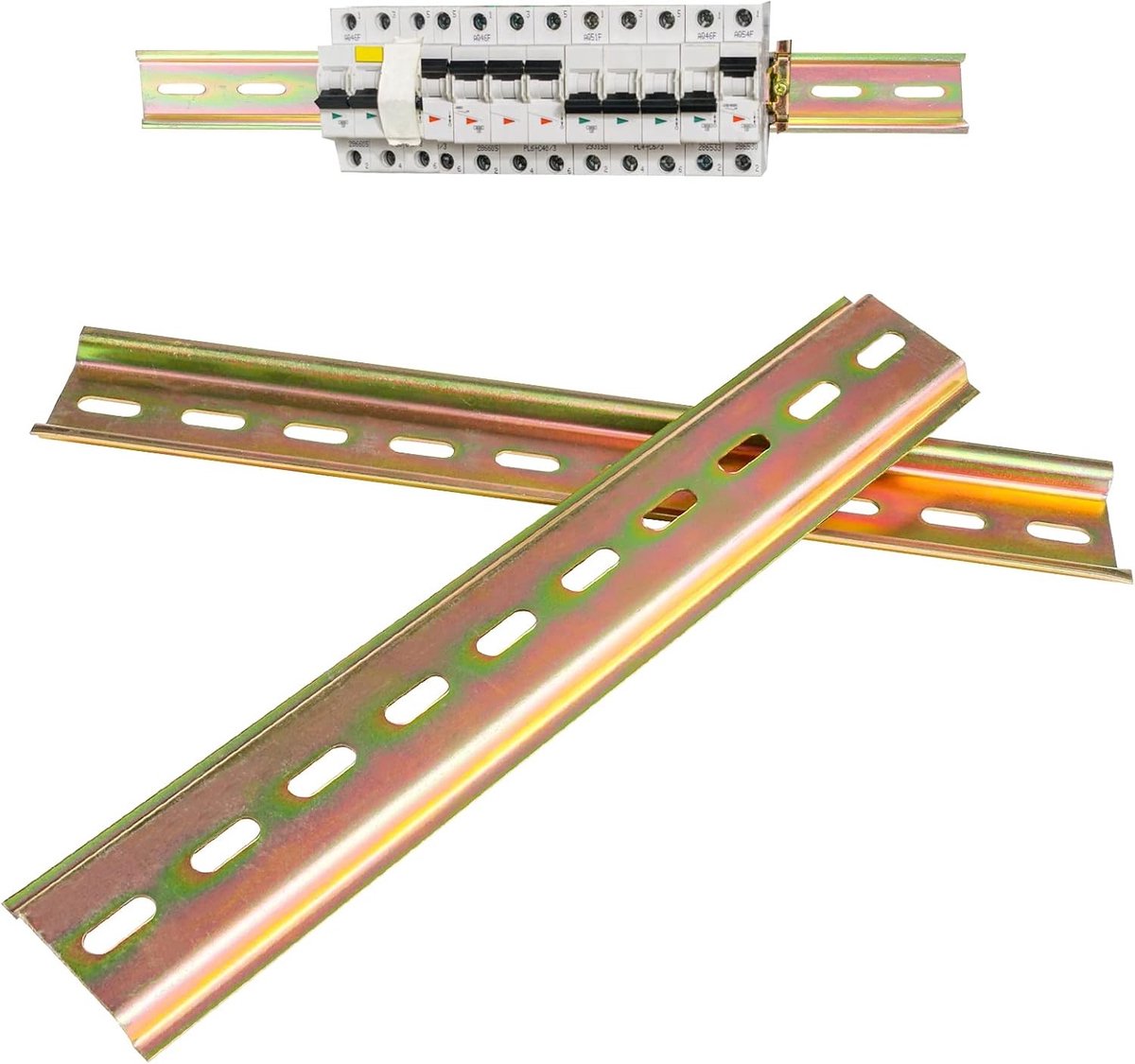 3-delige Set Gele DIN Rail 35×200×7.5mm voor Installatie van Verdeeldozen en Elektrische Toepassingen