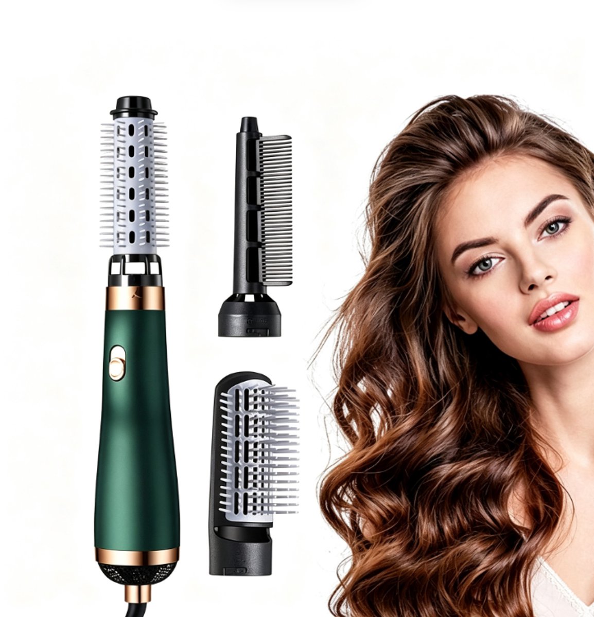 Haardroger met borstel, elektrische haarborstel, krulborstel en stijlborstel, 2-in-1 borstelfohn voor het drogen en stylen van haar, geschikt voor thuis, reizen en salon gebruik