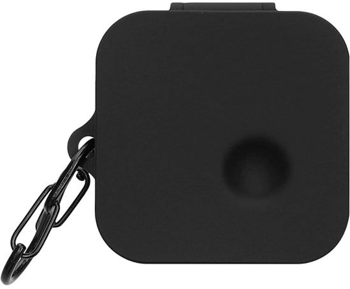 Oordopjescase - Hoes - Beschermhoes - Draadloze oordopjes - Bescherming tijdens opladen - Met handige haak - 5.7 x 5.7 cm - Zwart
