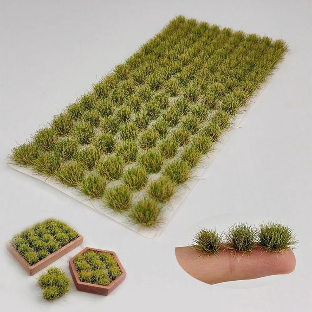 Miniatuurmodelgras 123 stuks, statisch gras 8 mm hoogte, perfect voor spoorwegindelingen, diorama's en miniatuurlandschappen