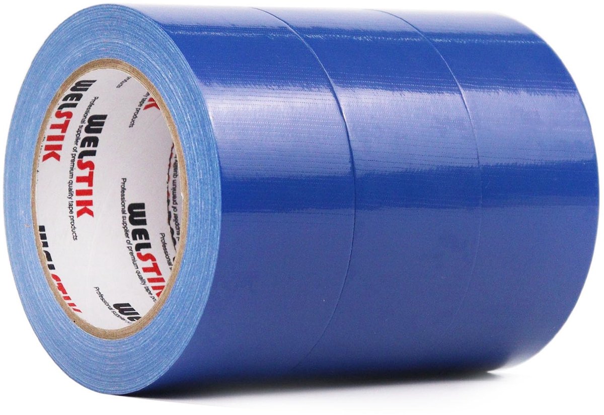 Professionele Duct Tape 3-Pack 48mm x 27m Waterdichte Tape voor Herstellingen, Klussen en Creatieve Projecten, Blauw