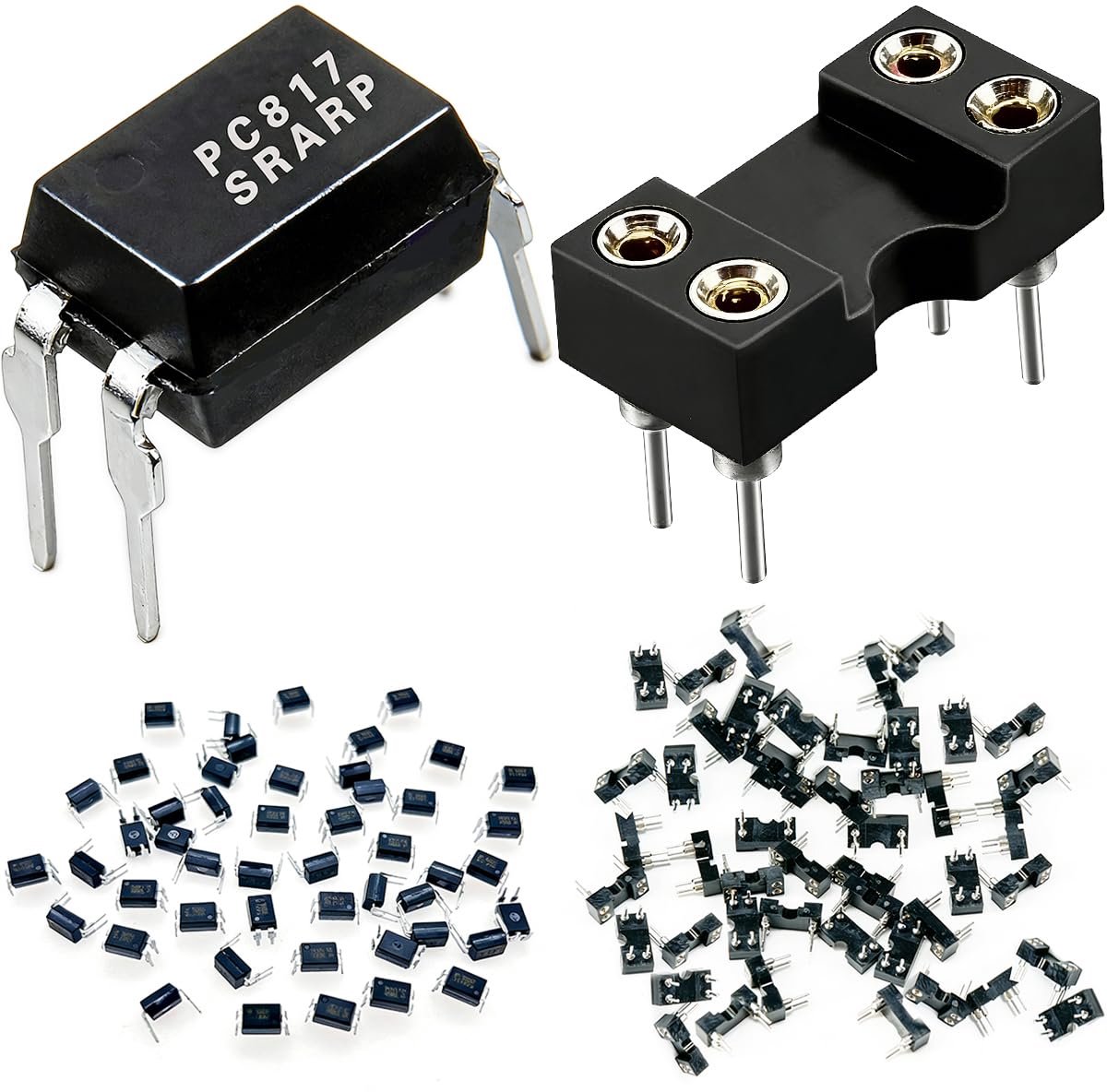 50 stuks PC817 PC817C DIP-4 optokoppeling met transistoruitgang, 2,54 mm staplengte, DIP-chipsocket-adapter, gelast - ShopVlot