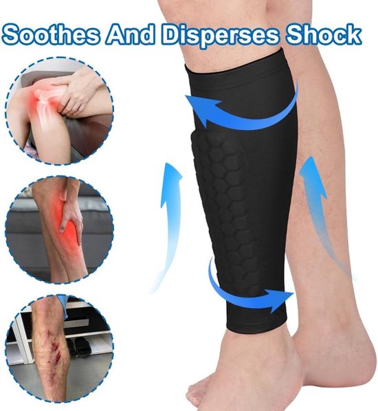 Shin Guards voor Bescherming van de Schenen, Antislip Strips en Comfortabele Pasvorm, 1 Paar — afbeelding 2