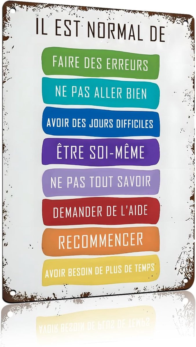 "Il Est Normal De Ne Pas Aller Bien" Panneau Métallique Vintage, Poster Motivante Art pour Enfants, Posters Salle de - ShopVlot