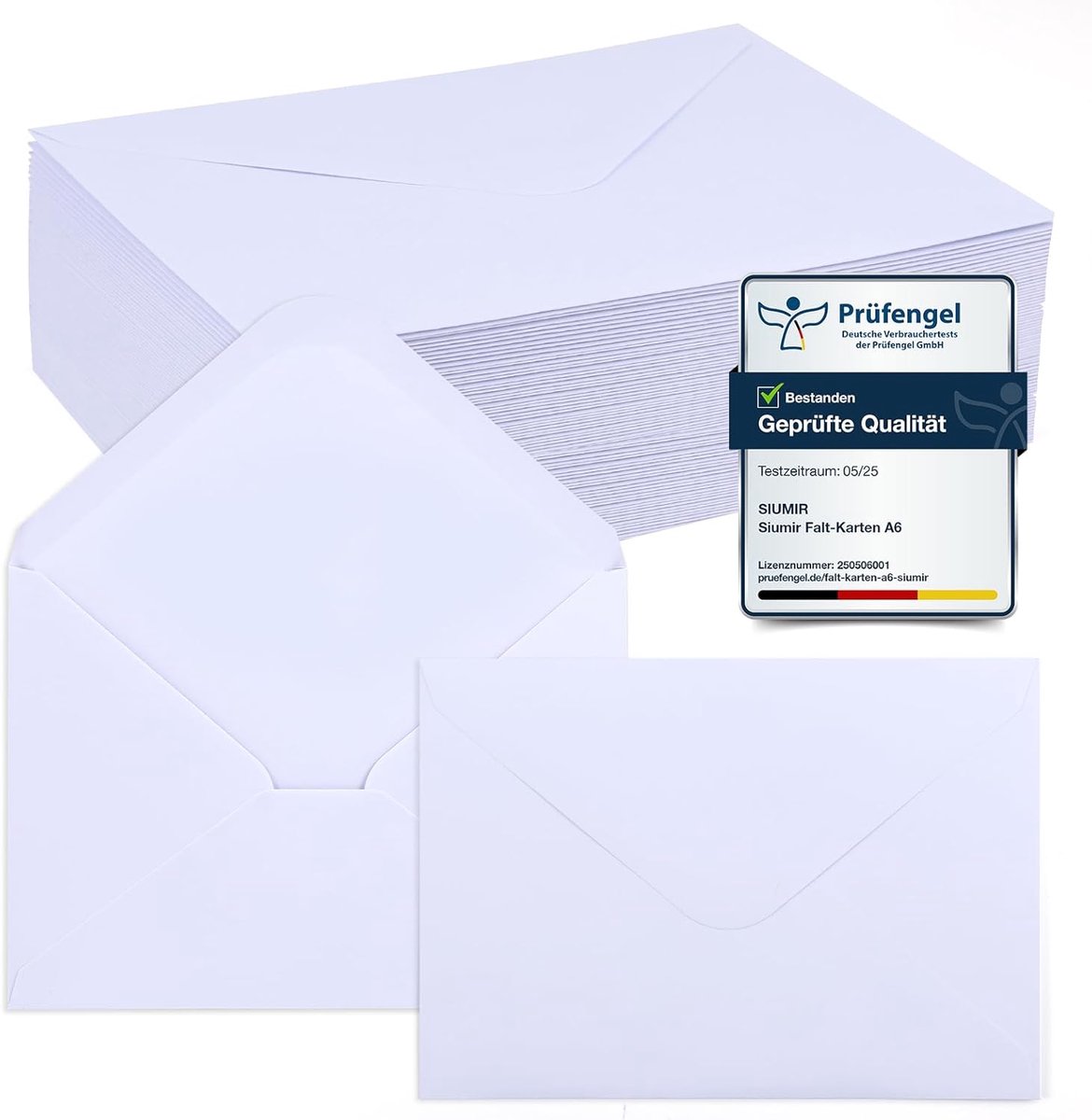 55 envelopes in DIN B6 (17.5 x 12.5 cm), high-quality paper, 120 g/m², for documents, invitations and greeting cards - ShopVlot