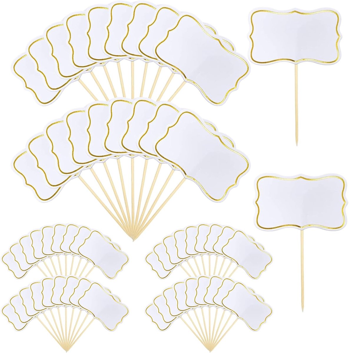 Food Labels for Buffet, 56 Pcs Mini Blank Food Flags on Bamboo Sticks, Writable Party Buffet Plates, Chalkboard Style - ShopVlot