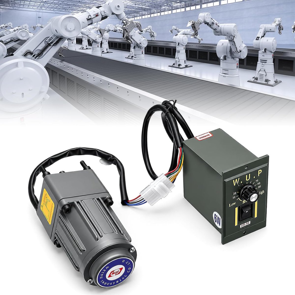 Transmission motor, AC 220 V, 6 W, with speed controller 0-135 rpm - ShopVlot