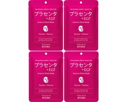 Rituals Mitomo - Placenta Platinum Masker - Japans Hydraterend Verzorgende Anti Rimpel Gezichtsmasker - Hyaluronzuur - RH-Oligopeptide1- Glycerine Face Mask - Gezichtsverzorging Vrouw - J-Beauty Skincare - 4 - 4 stuks