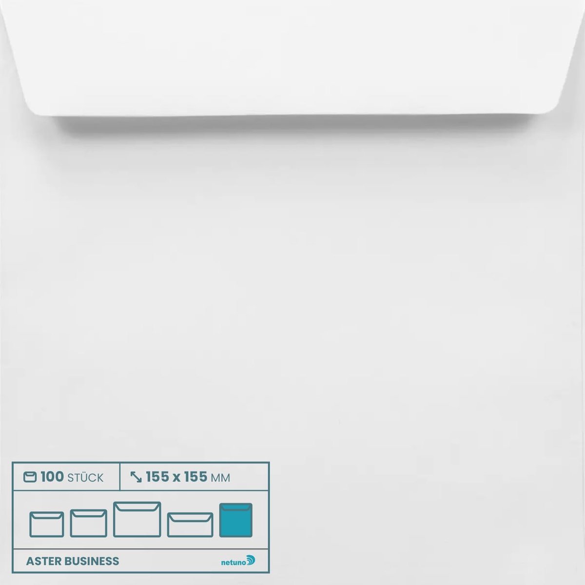 Netuno 100 square envelopes white 155x155mm 100g Aster Business without window self-adhesive for invoices applications - ShopVlot