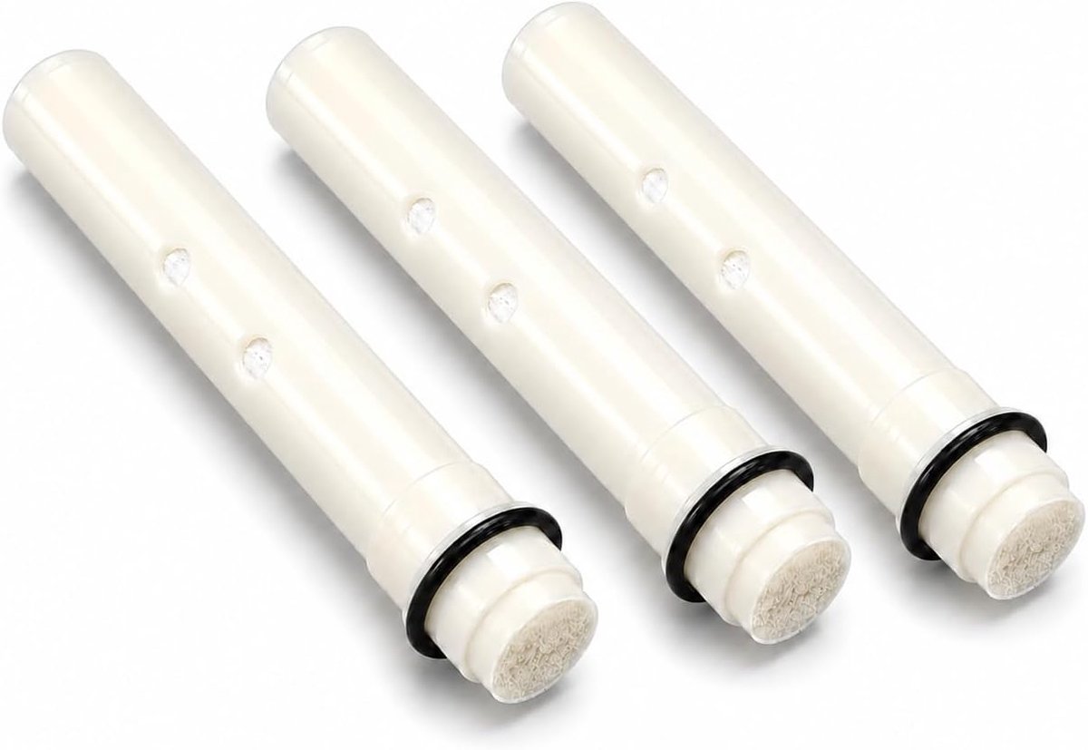 3 stuks vervangende filterpatronen voor douche, compatibel met Safety Chrom, vervangingsfilter voor douchekop, wit - ShopVlot
