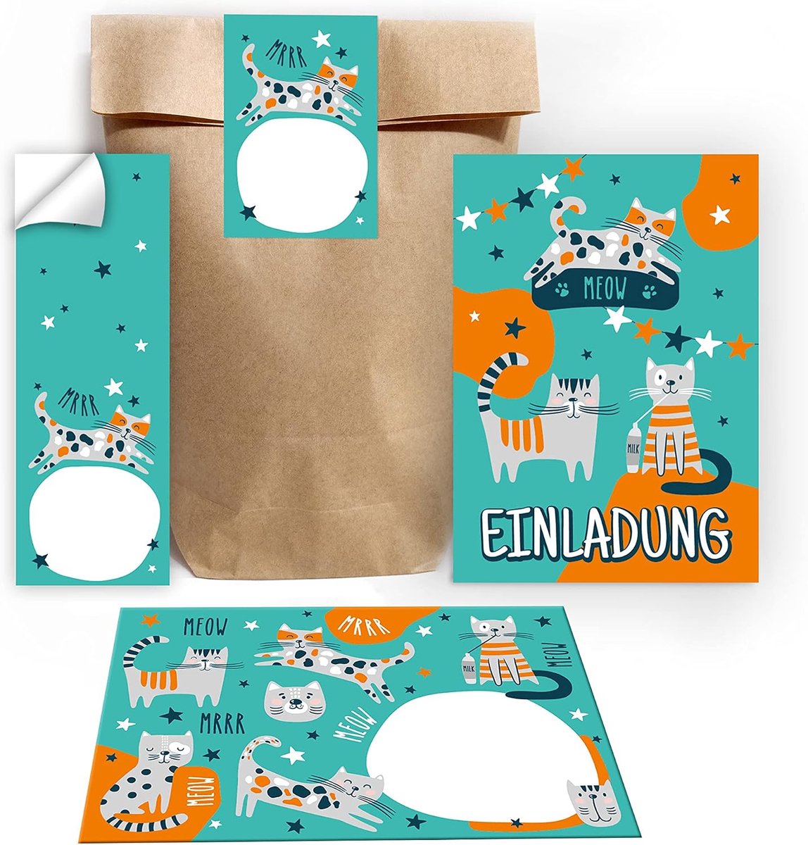 uitnodigingskaarten kinderfeestje - 12 stuks - voor jongens en meisjes - inclusief enveloppen en stickers - ShopVlot
