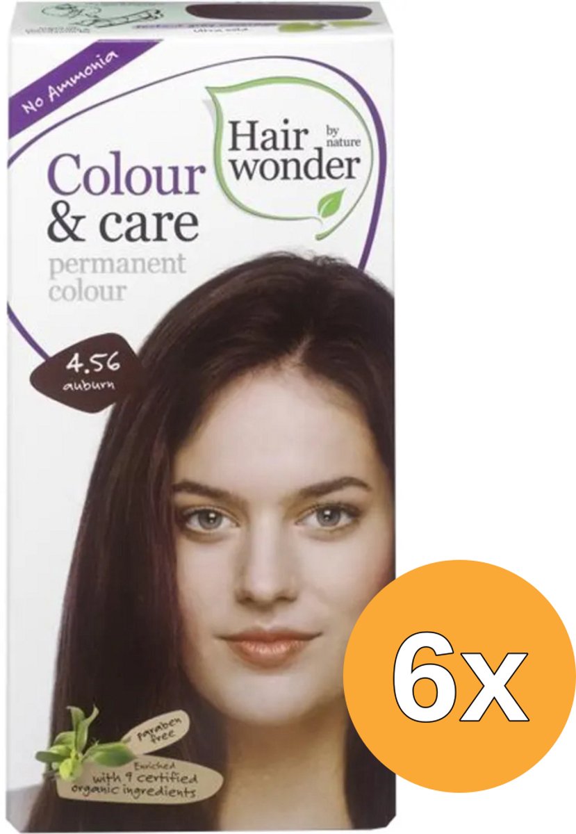 6x Hairwonder Colour & Care 4.56 auburn (100 ml)