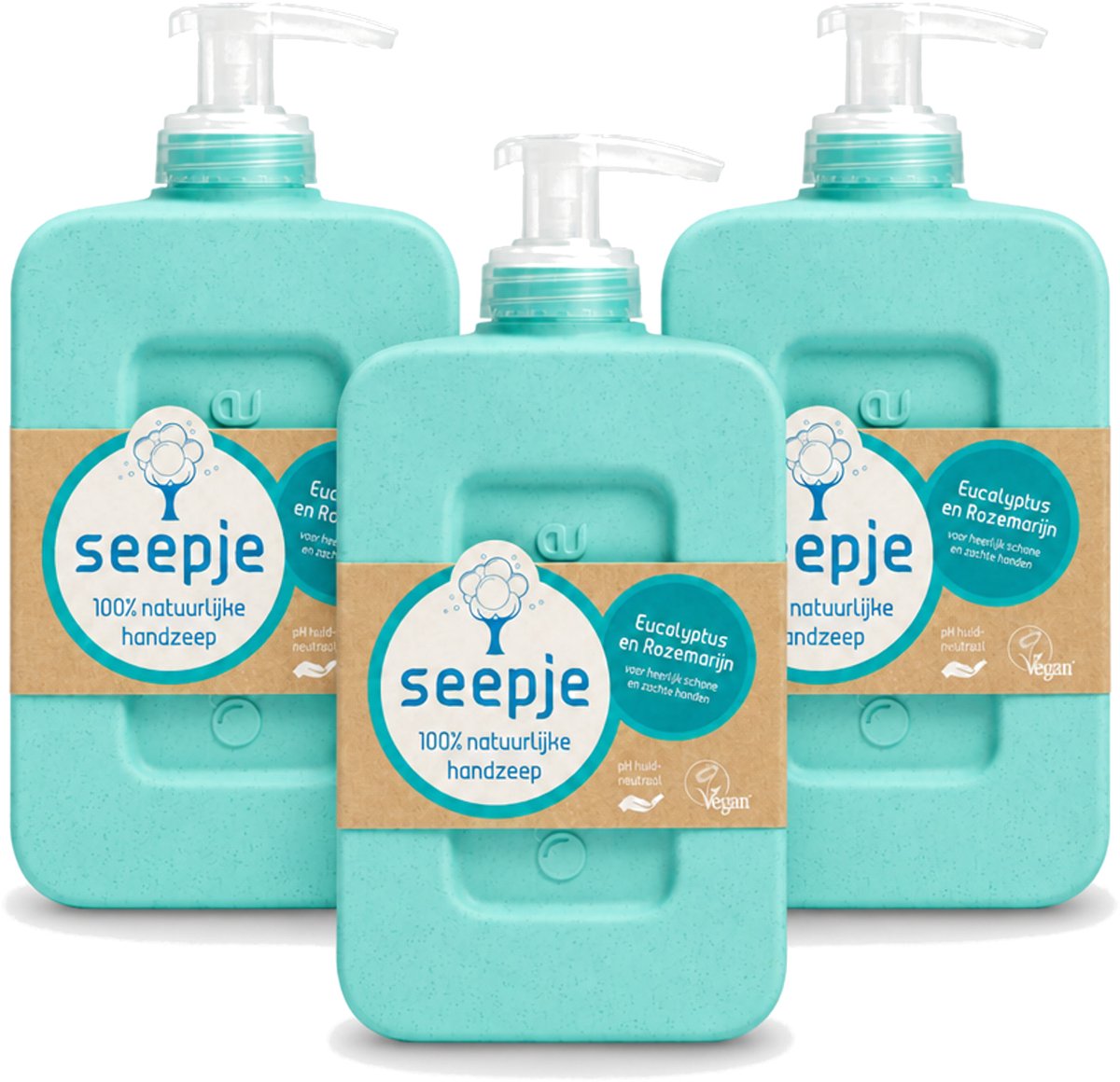 3 x Seepje - Handzeep - Eucalyptus met Rozemarijn - 300 ml - Antiseptische Geur - Voordeelverpakking - 3 stuks