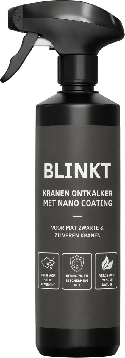 Kraan Ontkalker met Nano Coating - Kalk Weg op Chroom, RVS & Mat Zwarte Kranen - Badkamer en Keuken - 500ml - BLINKT