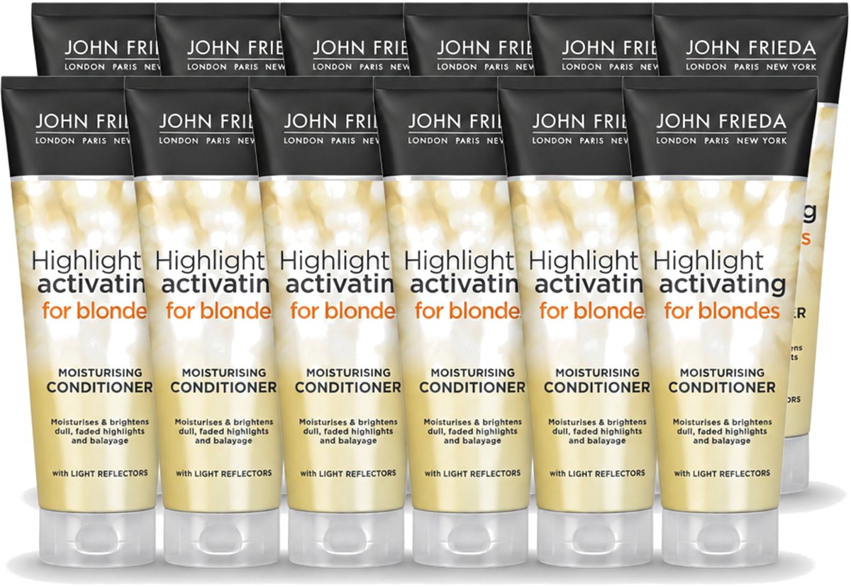 12 x John Frieda – Conditioner – Sheer Blonde – Verhelderend – 250 ml - Voordeelverpakking - 12 stuks