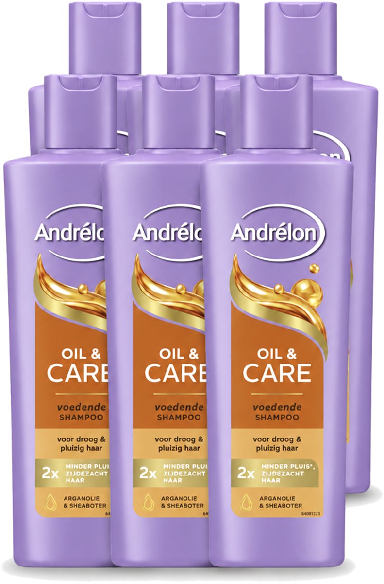 6 x Andrélon – Shampoo – Oil & Care – 250 ml - Voordeelverpakking - 6 stuks