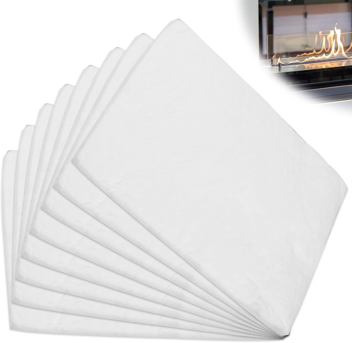 Ceramische wol voor bio-ethanol haard - 8 stuks 30 x 20 cm - keramische spons - veilige en gelijkmatige verbranding - ShopVlot