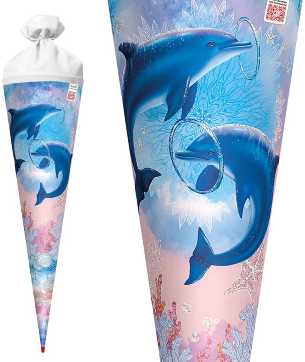 ROTH schoolzak Dolfijnen, rechthoekig, 85 cm, met glitter