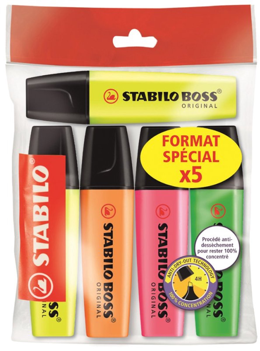 STABILO markeerstift BOSS ORIGINAL, navulbaar, 5 stuks