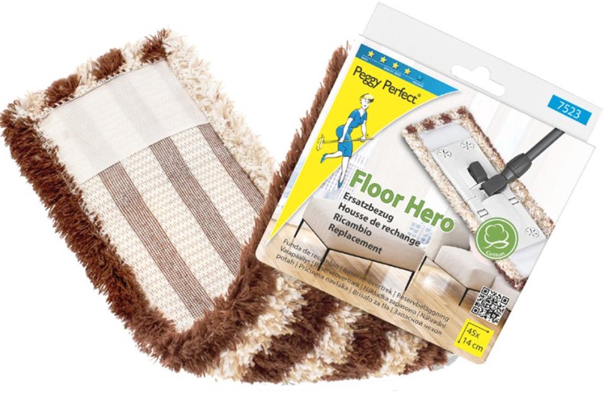 Peggy Perfect vervangbezug Floor Hero, katoen, houten vloeren, 450×140 mm