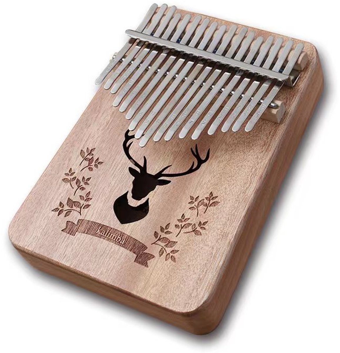 Kalimba Duimpiano 17 Tonen- met Muziekboek en Accessoires- Hert
