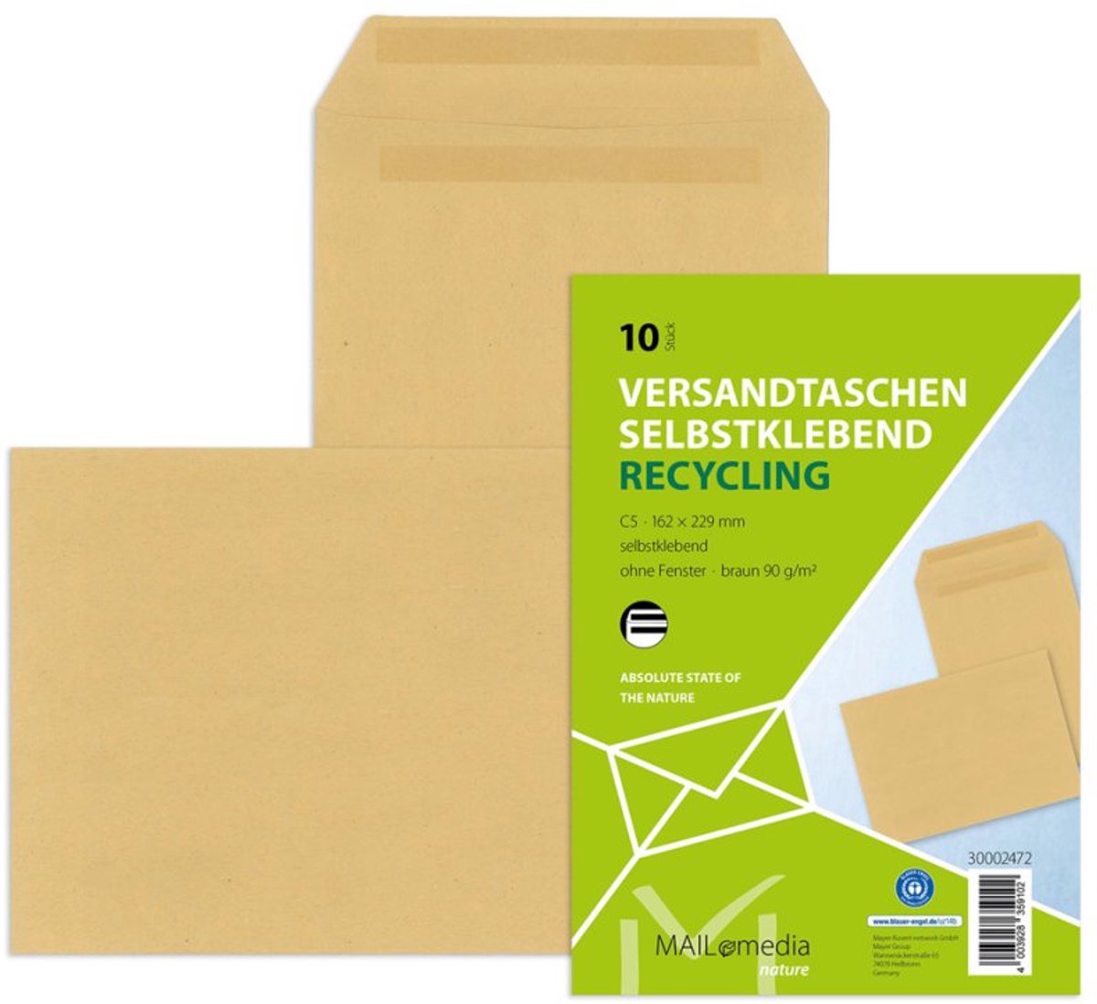 MAILmedia verzendtassen natron bruin C5, zelfklevend, 162×229 mm, 50 stuks