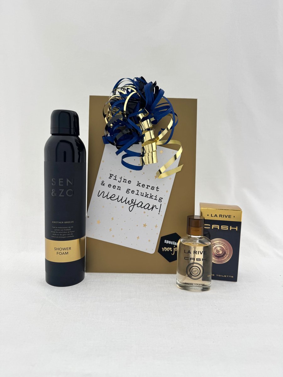 Kerstcadeaupakket voor heren - Luxe verzorgingsset met parfum en douchefoam
