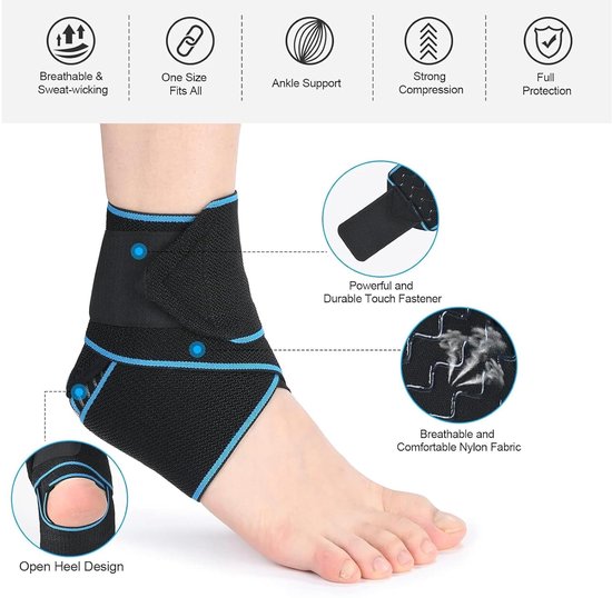 2 Stuks Enkelsupport | Zeer Elastische Enkelsbandages met Antislip Siliconen | Ideaal voor Sport, Hardlopen en Fietsen — afbeelding 5