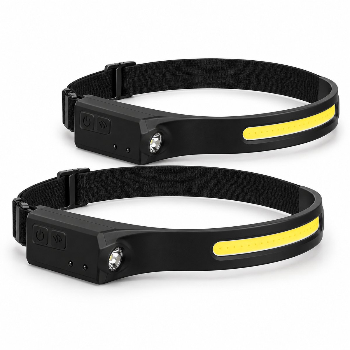 Hoofdlampen set van 2 - USB-C oplaadbaar - Bewegingssensor - LED COB 200 lumen - IPX4