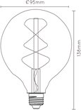 Technische tekening van een G95 lamp met afmetingen: Ø 95mm, 138mm hoog.