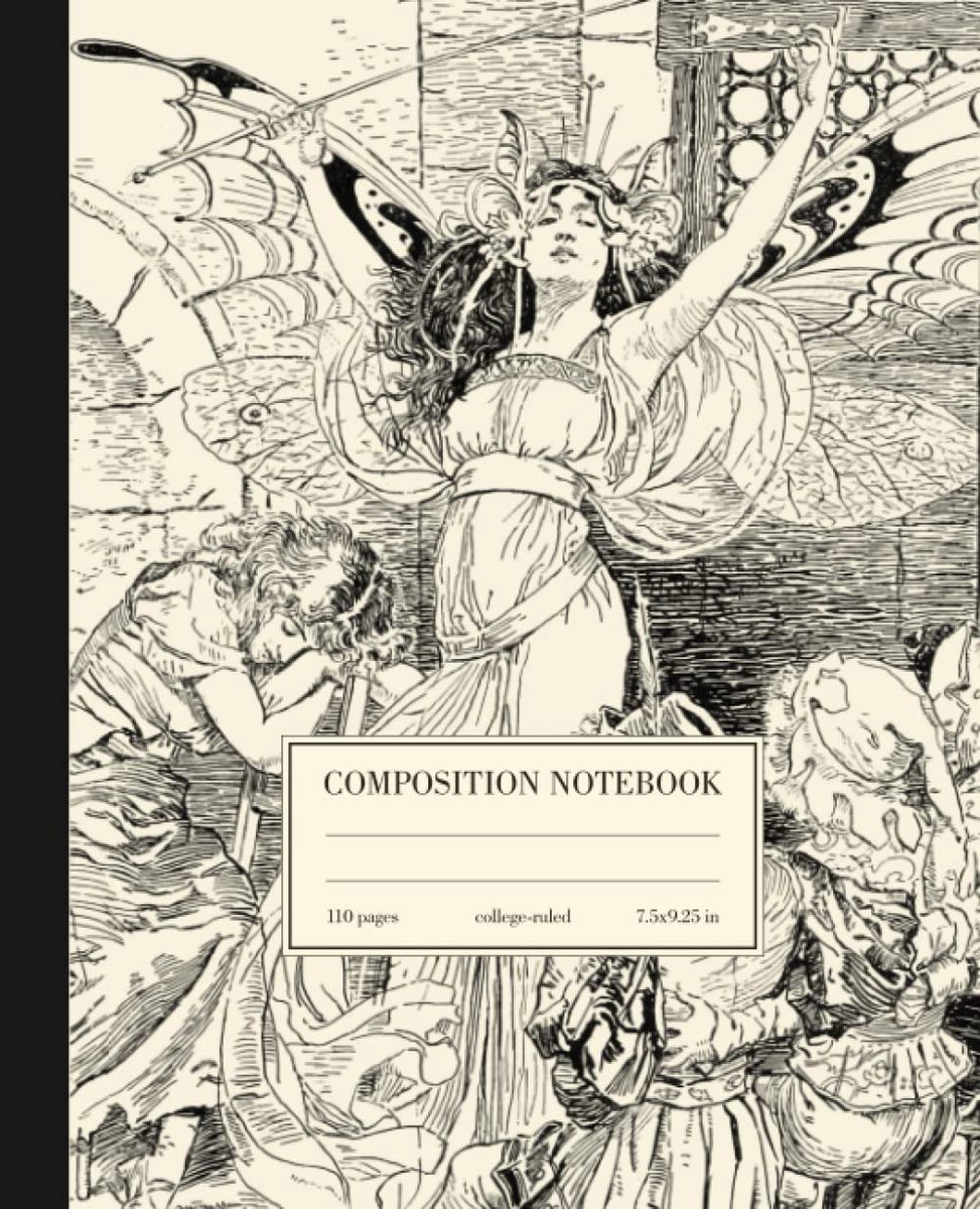 Composition Notebook College Ruled: Fairy Vintage Illustration - ShopVlot