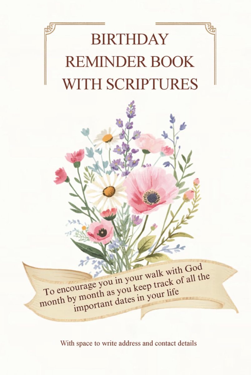 Birthday Reminder Book with Scriptures to Encourage You in Your Walk with God Month by Month as You Keep Track of All - ShopVlot