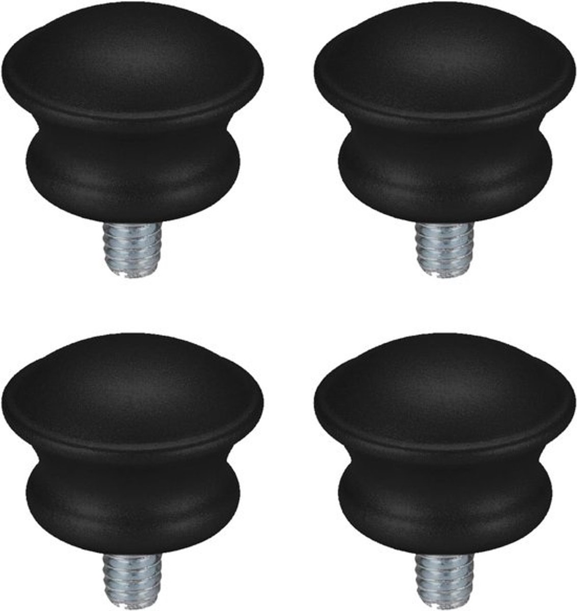 Eindstukken voor gordijnroede - Doppen voor roede - Afwerking voor raambekleding - Paddenstoelvormig design - Stang van 5/8 inch - Zwart