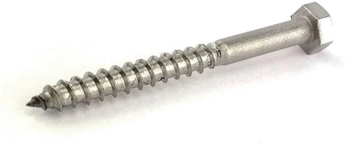 Houtschroeven RVS - Zeskantschroeven - Houtverbindingen maken - Corrosiebestendig materiaal - 5x50 mm - Roestvrij staal