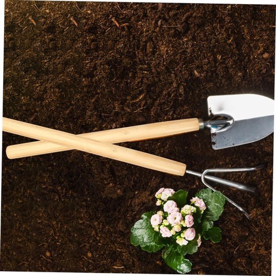 Houten schoffelsteel - Tuingreepvervanger - Tuinonderhoud - Ergonomisch ontwerp - 39cm lengte - Natuurlijk hout — afbeelding 3