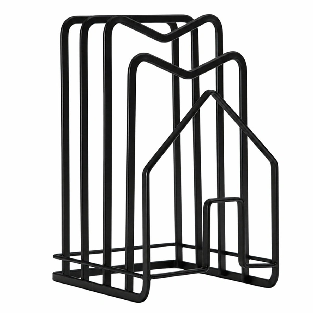 Hauskraft Organizer voor Snijplanken & Deksels - 4 Vakken - Zwart - Metaal