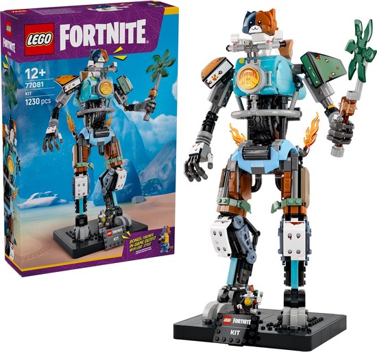 Kit de construction LEGO Fortnite 77081 avec robot, 1230 pièces, et boîte avec image Fortnite.