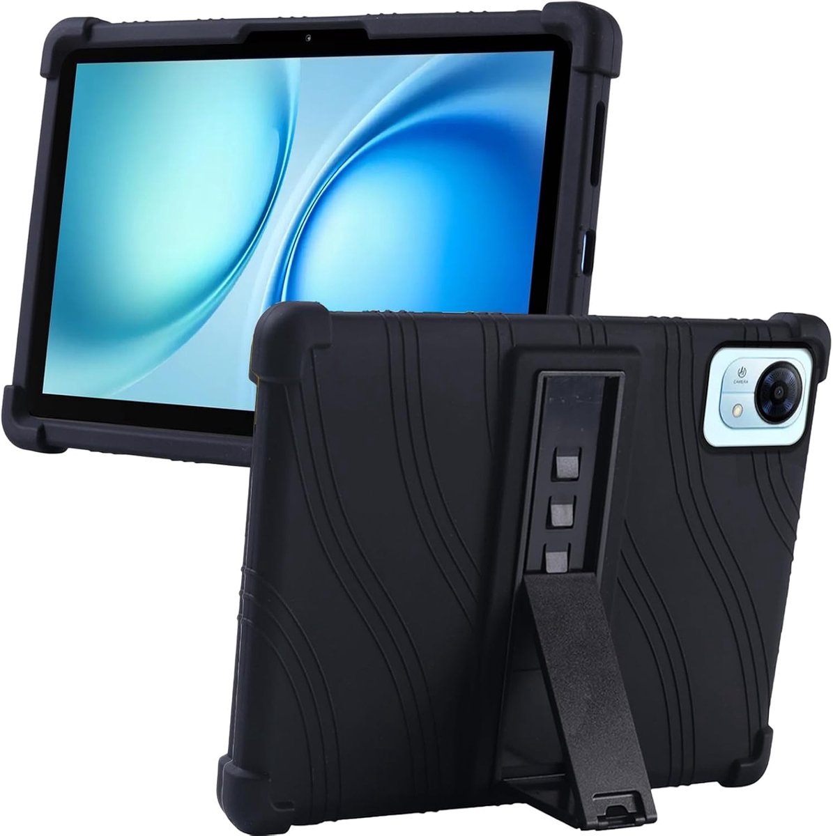 MEMELOKA Hoes voor DOOGEE Tab G5 10 inch, zachte en lichte siliconen, stootvaste beschermhoes met standaard, antislip - ShopVlot