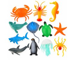 Babadoe Zeedieren Speelset – 12 Verschillende Zee- en Oceaandieren – 12 stuks