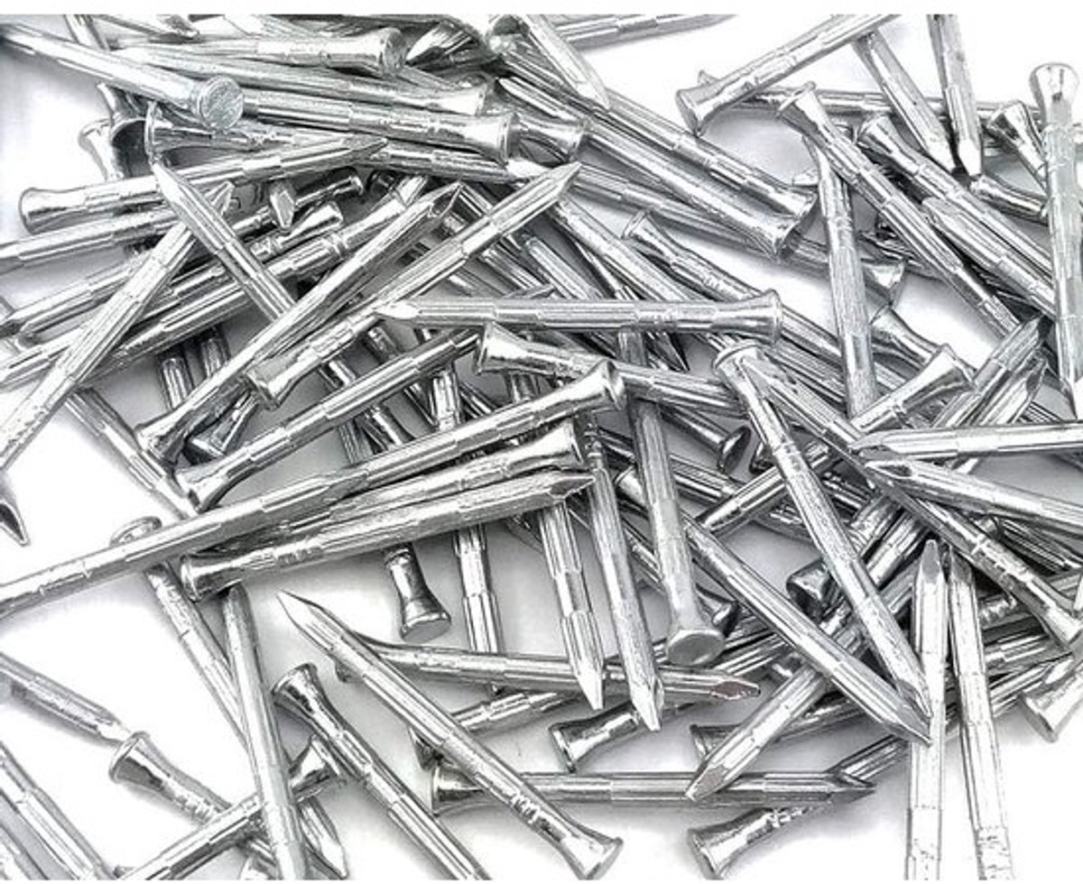 100x geharde betonnagels - Geribbelde stalen spijkers - 2,7 x 40 mm