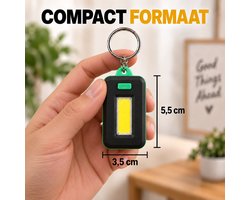 COB LED Zaklamp Sleutelhanger - Compacte Mini Zaklamp - Sleutelhanger - Tashanger - wandelen of voor in de auto - 2 Stuks